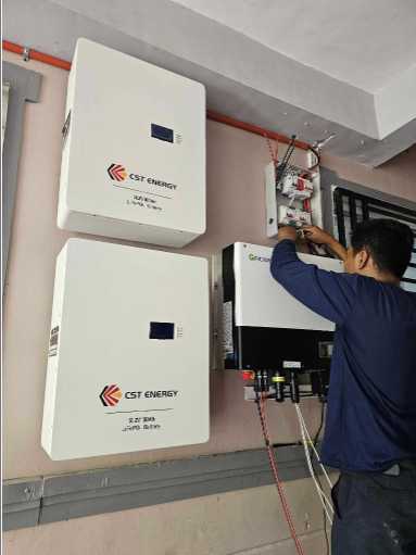 CST Energy's engineering team commissions the 10KW battery storage unit